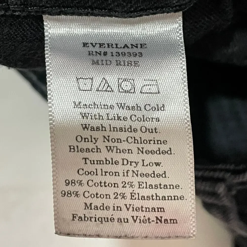 Everlane Mid-Rise Skinny Jeans - Washed Black - 28 Ankle